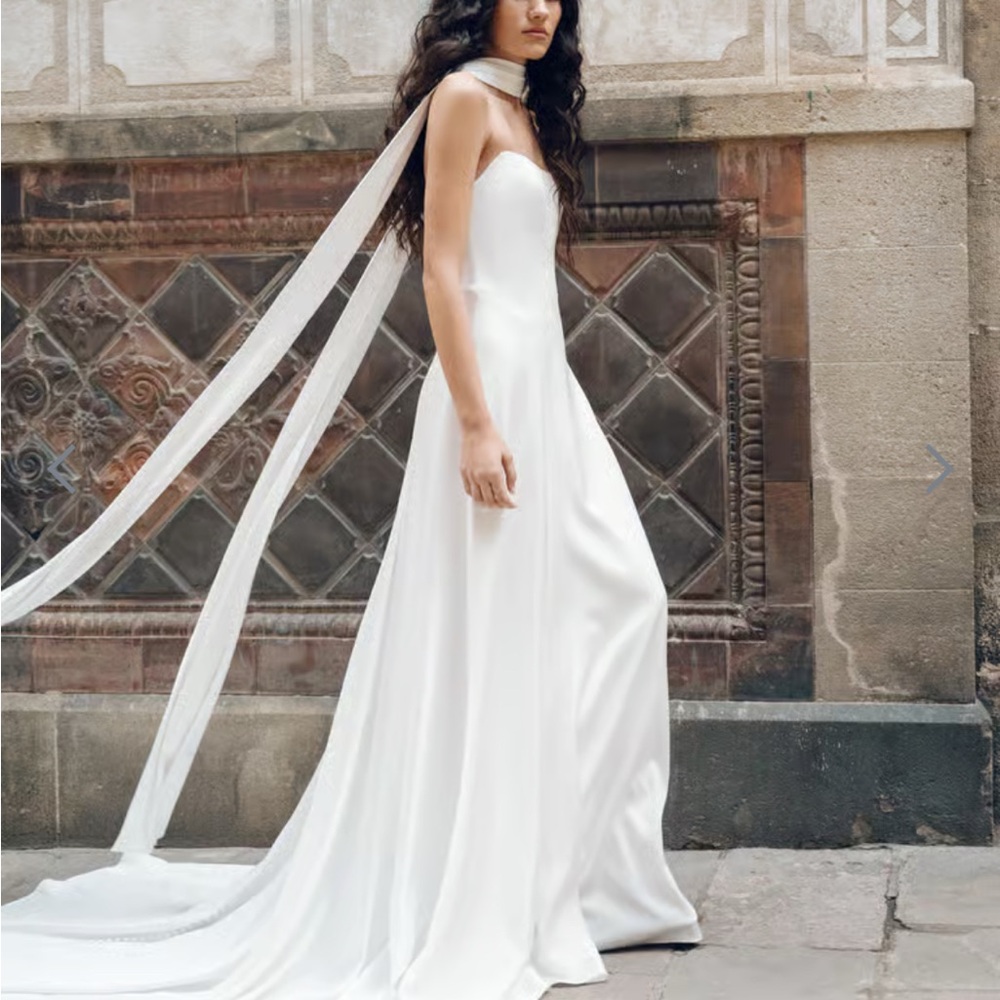 Jenny Yoo Addilyn dress with neck scarf - Picture 2 of 7